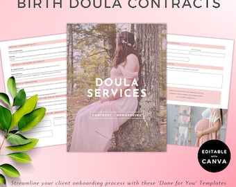 Doula Business Templates | Birth Consultant Welcome Pack | Canva Template | Client Onboarding | Instant Download | Birth Doula Contract