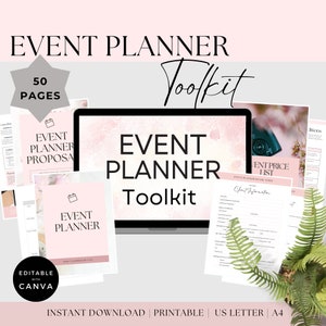 Vorlagen für die Eventplanung | Event Planner Template Bundle | Hochzeitsplaner | Party-Planer-Bundle | Event-Organisator-Werkzeuge | Veränderbar