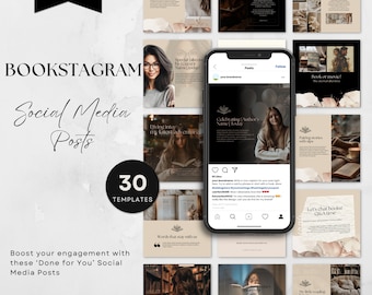 Bookstagram Posts for Social Media | Canva Template | Bookstagram Filter | Bookstagram Template | Book Review Templates | Gifts for Her