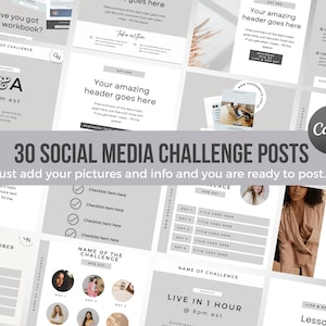 Promote Your Challenge, Instant Download, Social Media Posts , Canva Social Media, Instagram Templates, Done for You, Course Creators