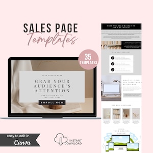 Sales Page Template, Instant Download, Promote Your Course, Canva Template, Course Creator, Coaching Program, Landing Page, Sales Funnel