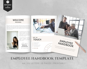 Editable Employee Handbook | INSTANT DOWNLOAD | New Hire | Company Handbook | Employee Welcome Package Template | Employee Guide