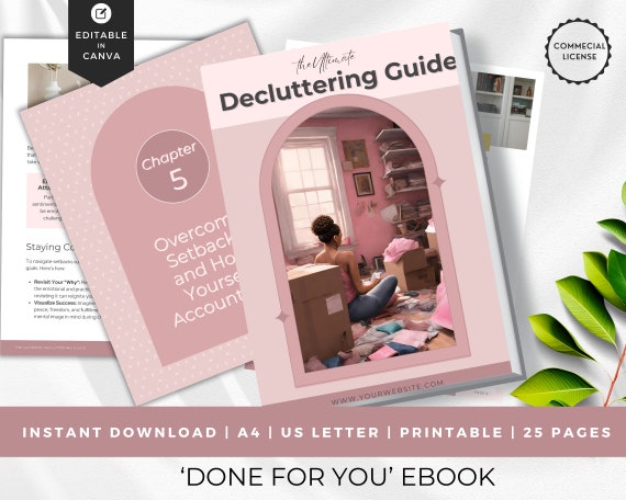 Decluttering Guide - Done for you eBook | INSTANT DOWNLOAD |  | Lead Magnet | Declutter Checklist | Home Declutter | Decluttering Printable
