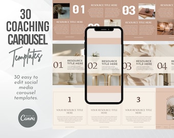 Instagram Carousel Post Templates for Life Coach | INSTANT DOWNLOAD | Social Media Templates | Coaching Business | Canva Coaching Templates