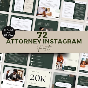 Attorney Instagram Post Templates | Lawyer Social Media Graphics | Legal Branding Posts | Marketing for Attorney | Law Firm Marketing