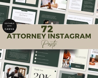 Attorney Instagram Post Templates | Lawyer Social Media Graphics | Legal Branding Posts | Marketing for Attorney | Law Firm Marketing