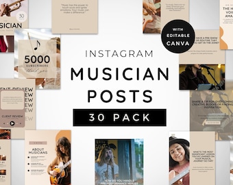 Musician Instagram Post Templates | Customizable Social Media Kits for Singers, Bands & Artists on Canva | Marketing Templates for Musicians
