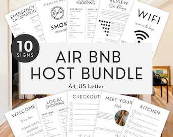 Airbnb Welcome Sign | INSTANT DOWNLOAD | WiFi Sign | House Rules | Editable Template | House Rules | Airbnb Templates