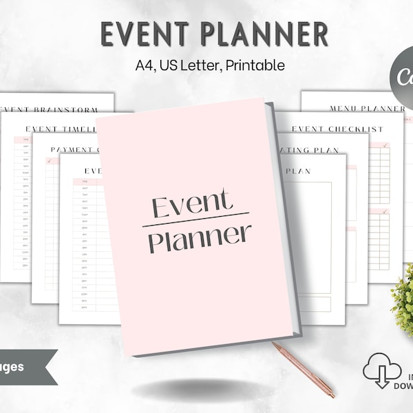 Plan your Event | INSTANT DOWNLOAD |  Event Digital Planner | Event Planner Template | Event Budget | Party Planner | Wedding Planner