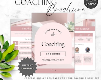 Life Coach Brochure Template | Marketing Brochure | Coaching Tools | Welcome Pack | Printable Template | Canva Template