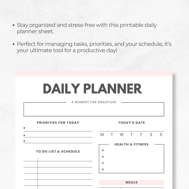 Daily to Do List Printable | Minimalist Daily Planner | Productivity ...