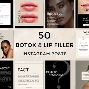 Botox Instagram Templates | Medspa Canva Lip Filler Instagram Post Pack | Canva Templates | Brand Awareness | Lip Filler Instagram Template