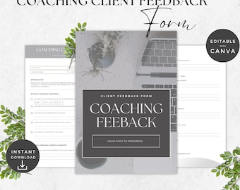 Coaching Client Feedback Form | Editable Digital Download for Coaches | Printable Assessment Template | Life Coaching Form | Evaluation Form