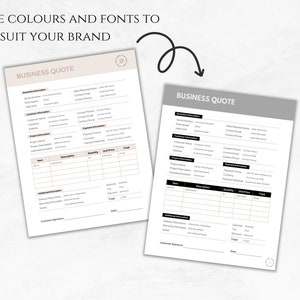 Editable Quotation Sheet Canva Template | INSTANT DOWNLOAD | Quote Form ...