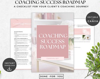 Coaching-Programm Checkliste Vorlage | Bearbeitbare Erfolgs-Road Map für Kunden | Life Coach Programmführer | Kursersteller- und Mitgliedsdatei