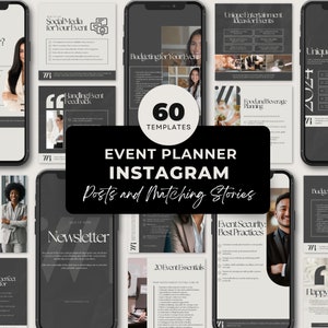 Event Planner Instagram Posts | Wedding Planner Social Media Templates | Event Planning Marketing Tools |  Social Media Event Templates