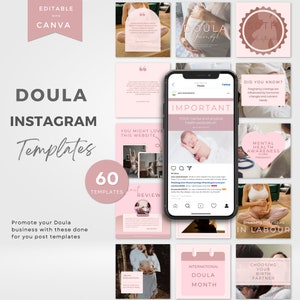 Modelli per social media Doula / DOWNLOAD IMMEDIATO / Operatore addetto al parto / Social media per infermiere / Post Doula postpartum / Modelli Canva