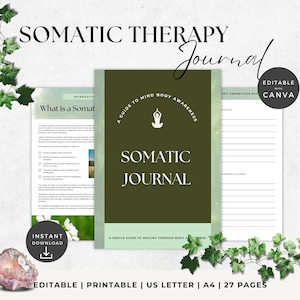 Somatic Healing Journal for Women | Mind Body Awareness Workbook | Emotional Wellness & Self-Care l Printable Journal for Daily Reflection
