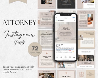 Instagram Templates for Attorneys  | Lawyer Social Media | Ig Legal Canva Template | Law Firm Marketing | Lawyer Instagram Template