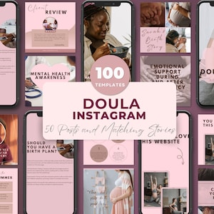 Doula Social Media | Canva Templates | Birth Doula Highlights | Instagram Post Templates | Doula Instagram Post | Birth Worker | Editable