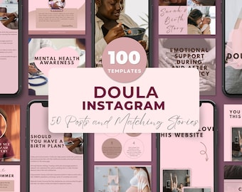 Doula Social Media | Canva Templates | Birth Doula Highlights | Instagram Post Templates | Doula Instagram Post | Birth Worker | Editable