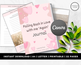 Self Love Journal, Life Coaching Tool, Canva Template, Worksheet Template, Coaching Resources PG