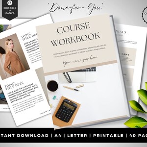 Course Workbook | INSTANT DOWNLOAD | Coaching Template | Editable Workbook Template | Life Coach | Ecourse Workbook Template