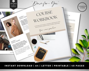 Course Workbook | INSTANT DOWNLOAD | Coaching Template | Editable Workbook Template | Life Coach | Ecourse Workbook Template