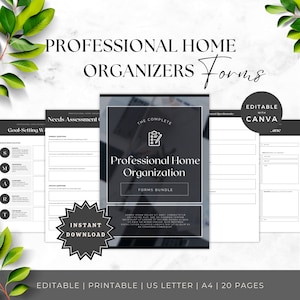 Editable Professional Organizer Client Intake Form | Home Organizer Questionnaire | Editable Canva Template |  Organizing Service Agreement