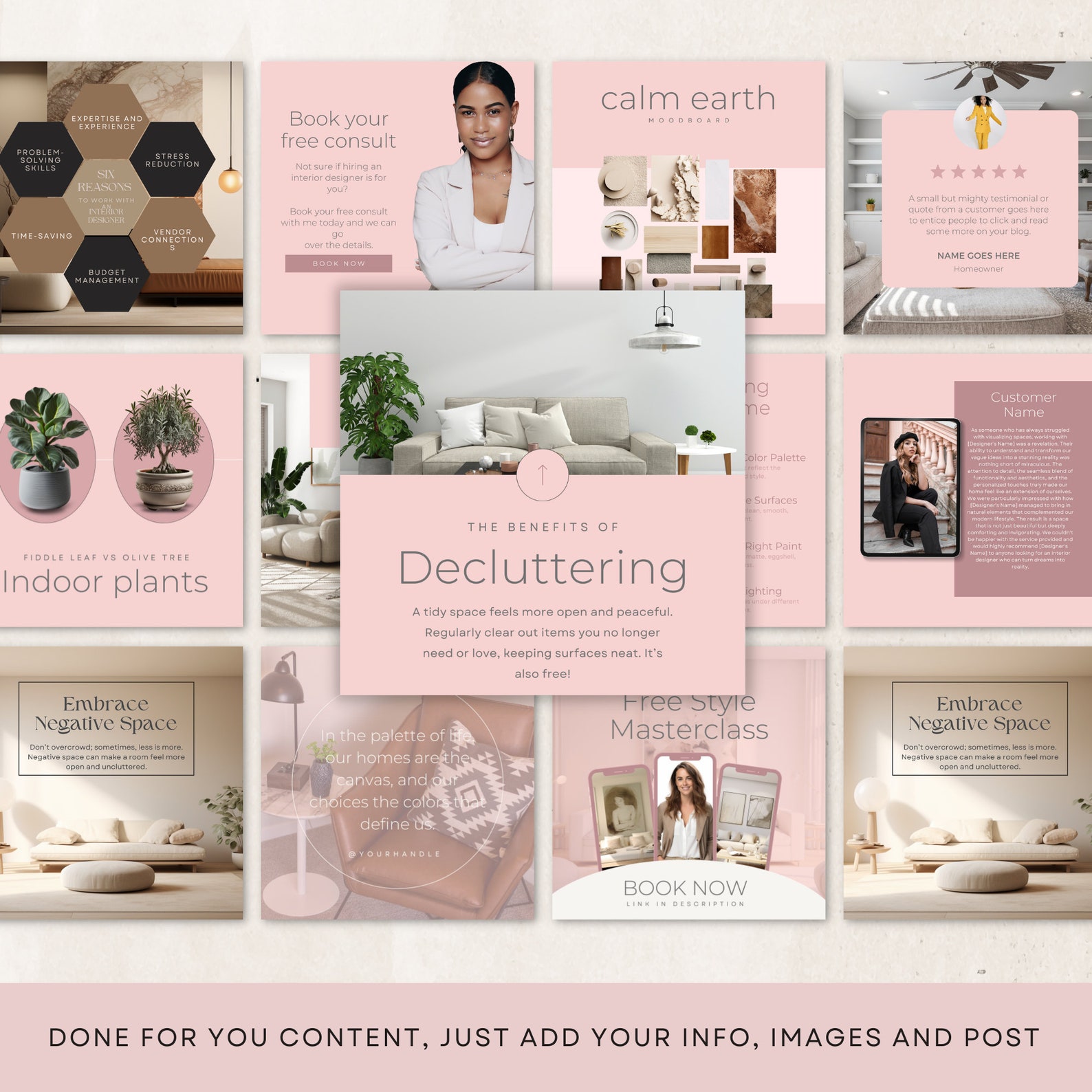 Interior Design Ig Post Templates | Minimalist Home Decor Template ...