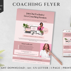Diy Flyer Template Design  for Business Coach | Brand Exposure | School Flyer | Business Flyer Templates | Coach Flyer | Canva Template