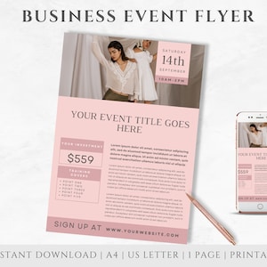 Business Conference Flyer | INSTANT DOWNLOAD | Women's Event Flyer | Brunch Template | Editable Flyer Template | Networking Event