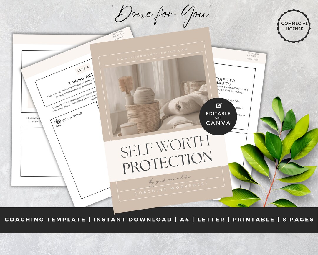 Done for You Coaching Worksheet | INSTANT DOWNLOAD | Self Worth ...