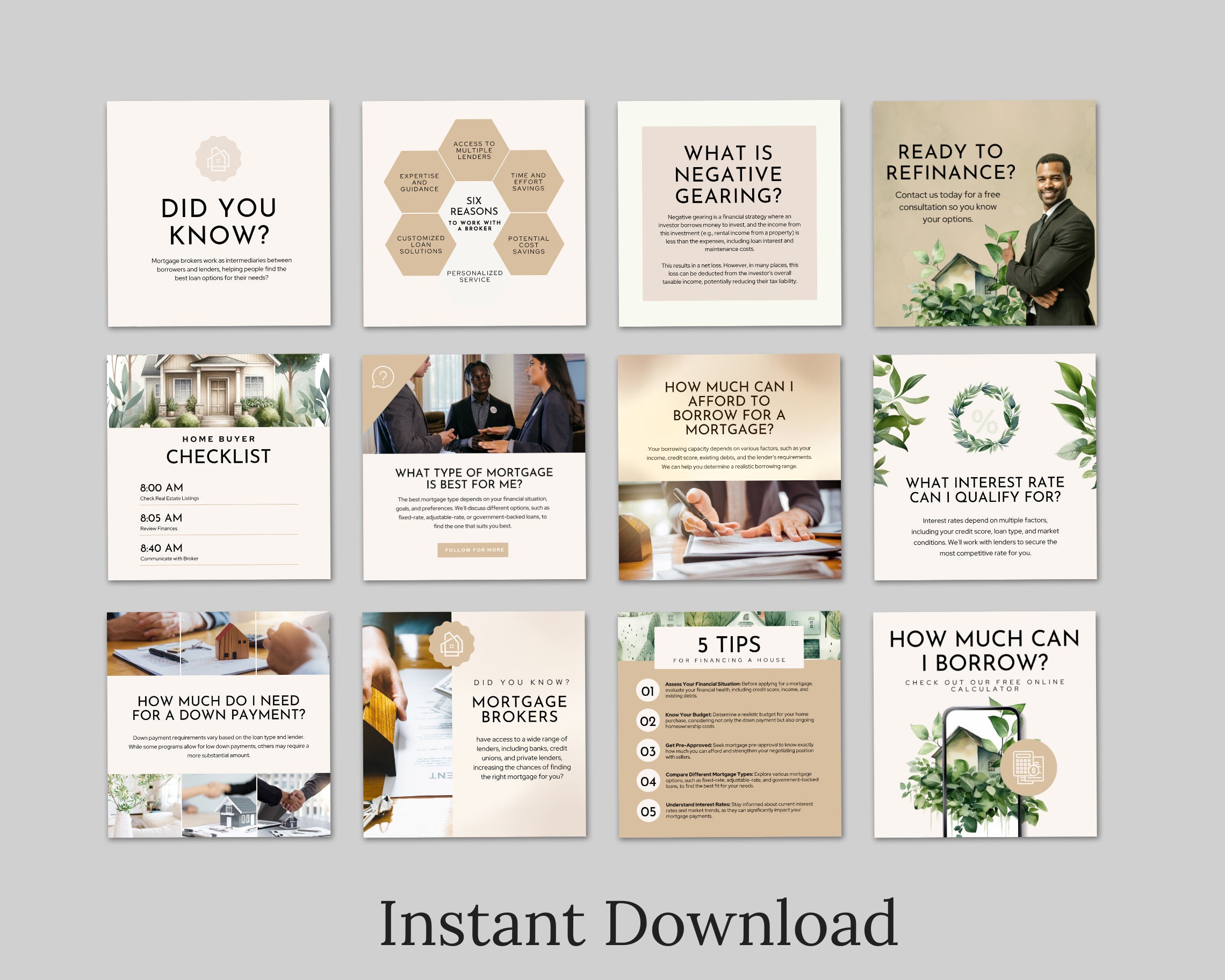 Money Lender Posts Mortgage Broker Social Media Posts | INSTANT DOWNLOAD | Mortgage Loan ...