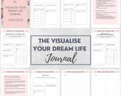 Manifest Your Dream Life, INSTANT DOWNLOAD,  Dream Life Journal, Manifestation Prompt, Self Care Notebook, Law of Attraction, Pink
