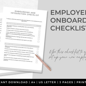 Small Business Resources | INSTANT DOWNLOAD | Human Resources Form | Employee Onboarding Checklist | Employee Performance Evaluation