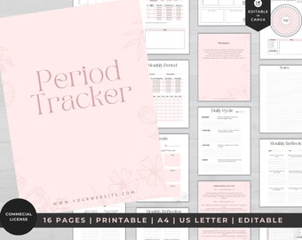 Period Journal Digital | INSTANT DOWNLOAD |  Monthly Symptom Tracker | Period Calendar | 2024 Period Tracker | Menstruation Tracker