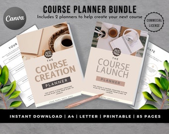 Plan your Course | INSTANT DOWNLOAD, Launch Planner Toolkit | Course Creators |Course Planner Bundle, Content Planner Workbook | Neutral