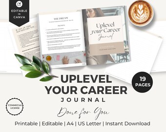 Career Coaching | INSTANT DOWNLOAD | Done For You Freebie | Level Up Career Journal | Editable Canva Template | Career Coaching Journal