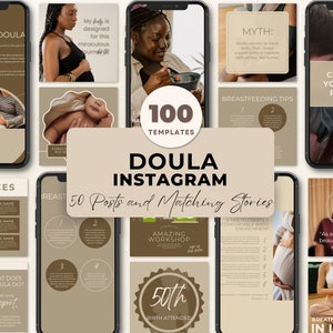 Doula Social Media Templates | Birth Worker Social Media | Doula Business | Birth Worker Content | Editable In Canva | Doula Marketing