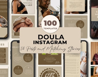 Doula Social Media Templates | Birth Worker Social Media | Doula Business | Birth Worker Content | Editable In Canva | Doula Marketing