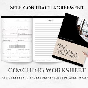 Templates for Life Coaches | INSTANT DOWNLOAD | Coaching Worksheet | Canva Coaching Template | Self Contract Agreement | Coaching Resources