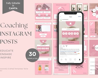 Coach Instagram Template | INSTANT DOWNLOAD | Pink Instagram Template | Marketing Instagram | Life Coach Instagram | Social Media Templates