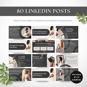 LinkedIn Posts for Business & Teams | Editable Content Pack for Entrepreneurs |  Business Growth and Engagement Social Media Posts