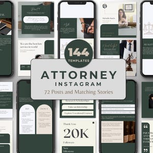 Instagram Story Post Templates for Attorney | Social Media Bundle | Lawyer Social Media Graphics | Legal Branding Posts | Editable Canva