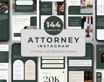 Instagram Story Post Templates for Attorney | Social Media Bundle | Lawyer Social Media Graphics | Legal Branding Posts | Editable Canva