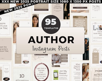 Post di Instagram per autori / Modelli Canva per scrittori / Idee per i social media per autori / Marketing di libri e branding per autori