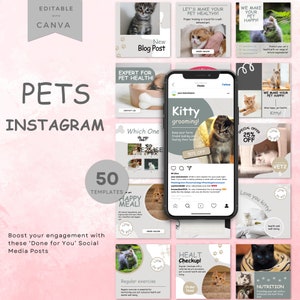 Pet Instagram Templates | Dog Instagram Templates | Dog Instagram Icons | Animal Instagram Templates | Pet Shop Grooming Business | Editable