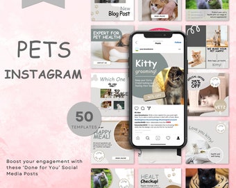 Modelos para Instagram de animais de estimação | Modelos de Instagram para cães | Ícones do Instagram para cães | Modelos de animais para Instagram | Negócio de cuidados com pet shop | Editável