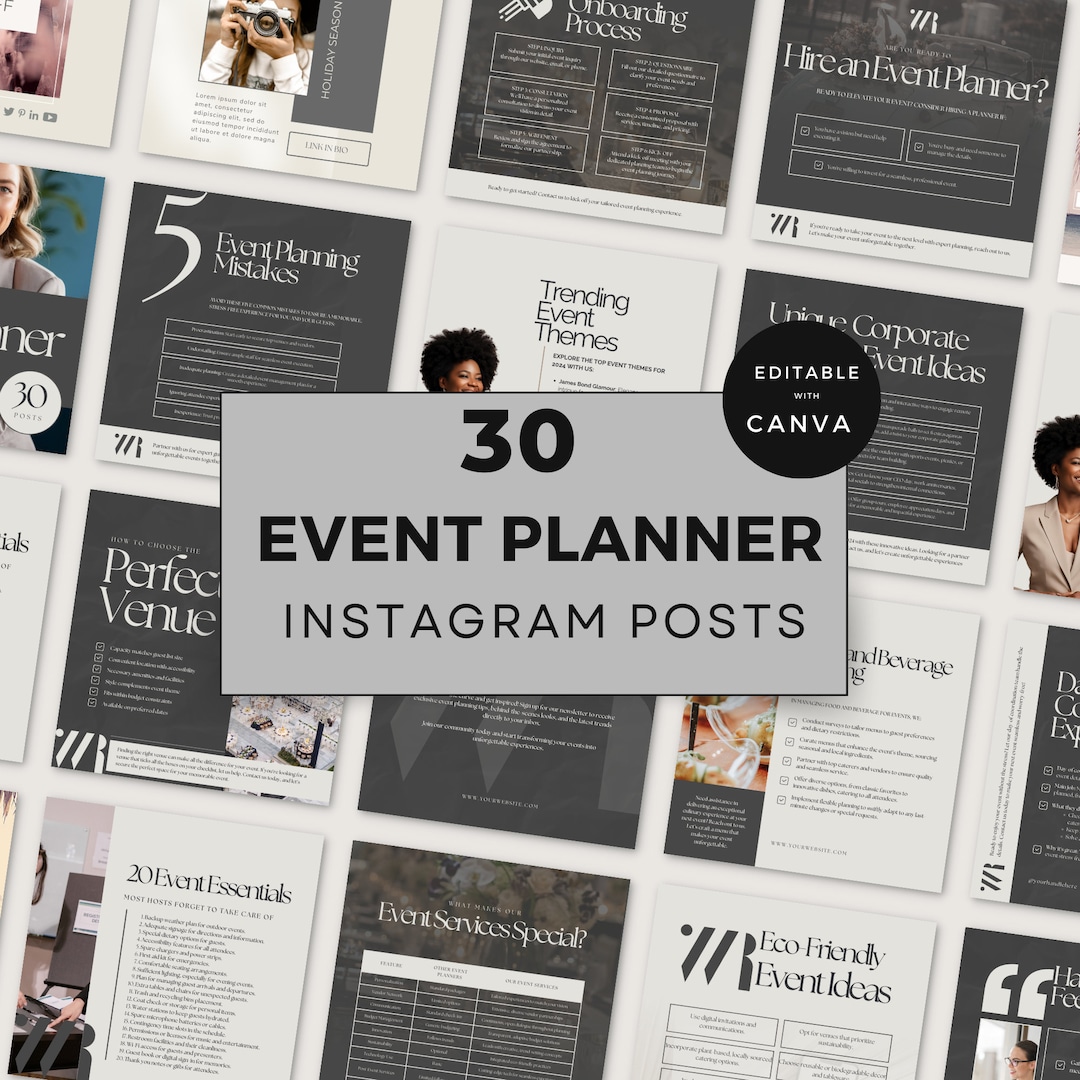 Event Planner Social Media Graphics | Wedding Venue Social Media ...